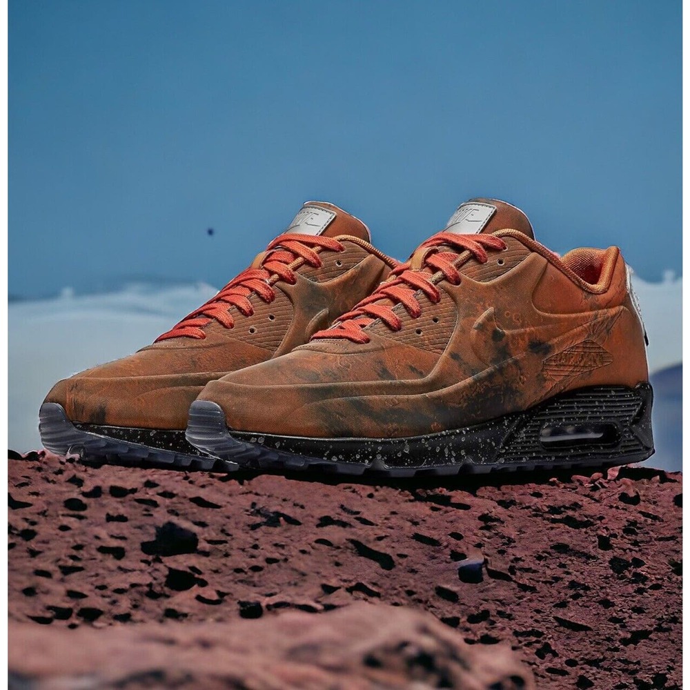 Nike Air Max 90 Mars Landing Stone Magma Orange Black New in Box Womens Size 6